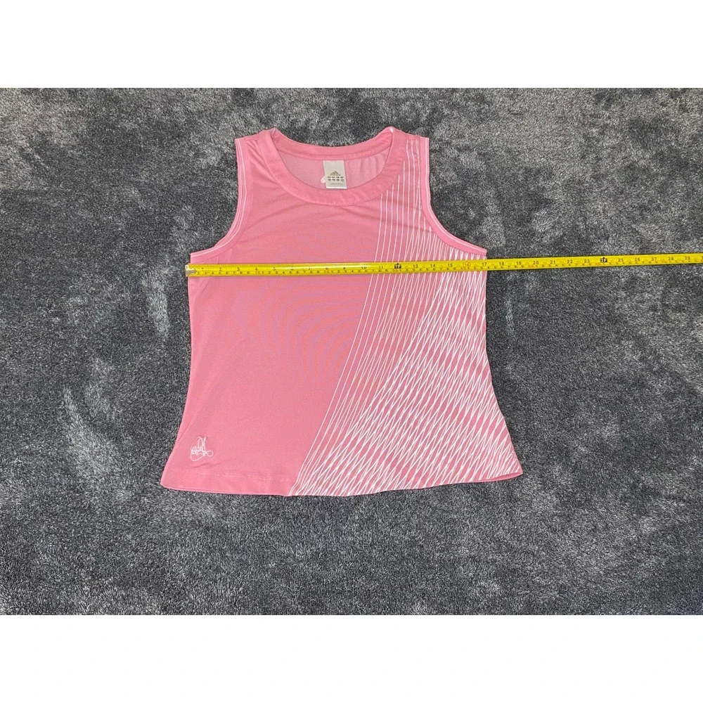 Adidas Climalite Y2K Signature Womens Pink Graphic Tennis Tank Top Sleeveless M